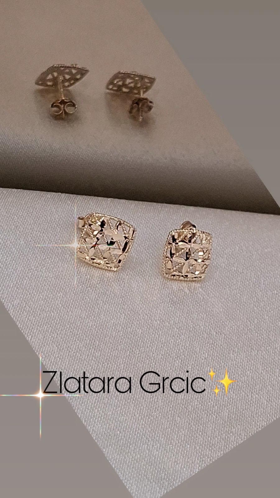 Kvadratne filigran minđuše